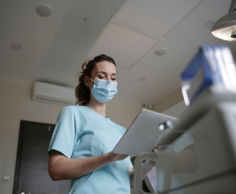 Visitors Maintaining Healthcare Safety and Hygiene