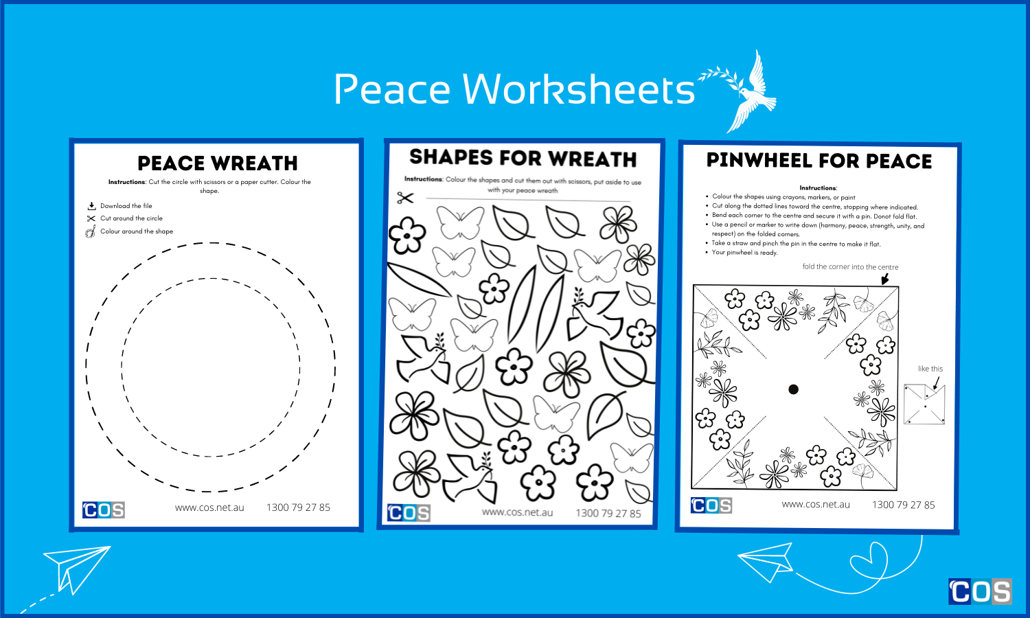 Kids Activities for International Day of Peace Downloadable Worksheets