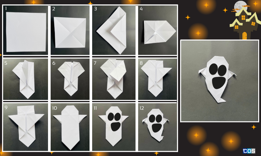 Origami ghost for Halloween