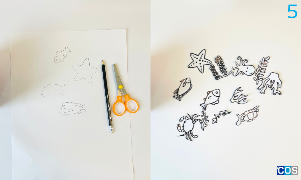 Marine creatures cut-out