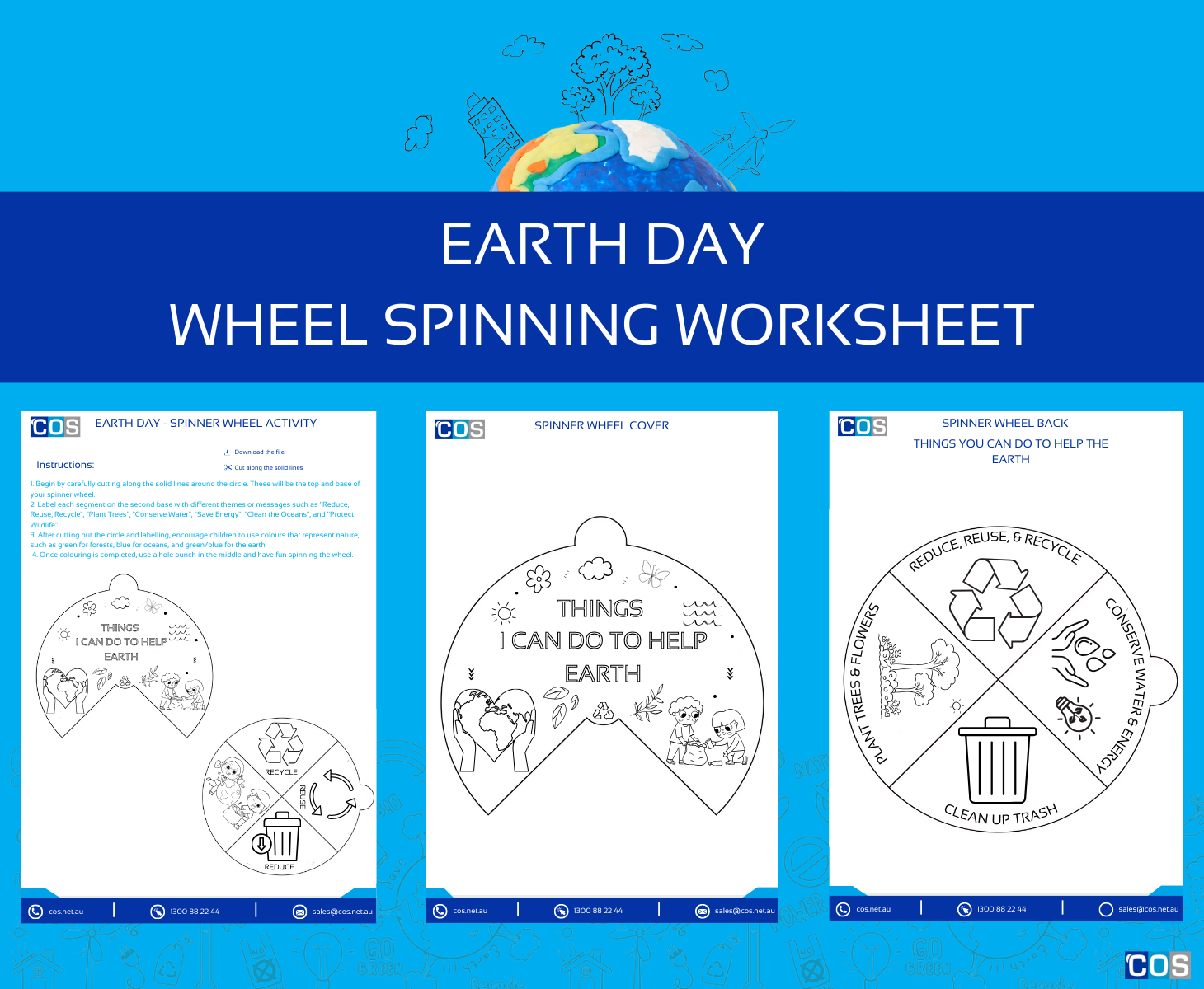 3 worksheet for kids for Earth Day