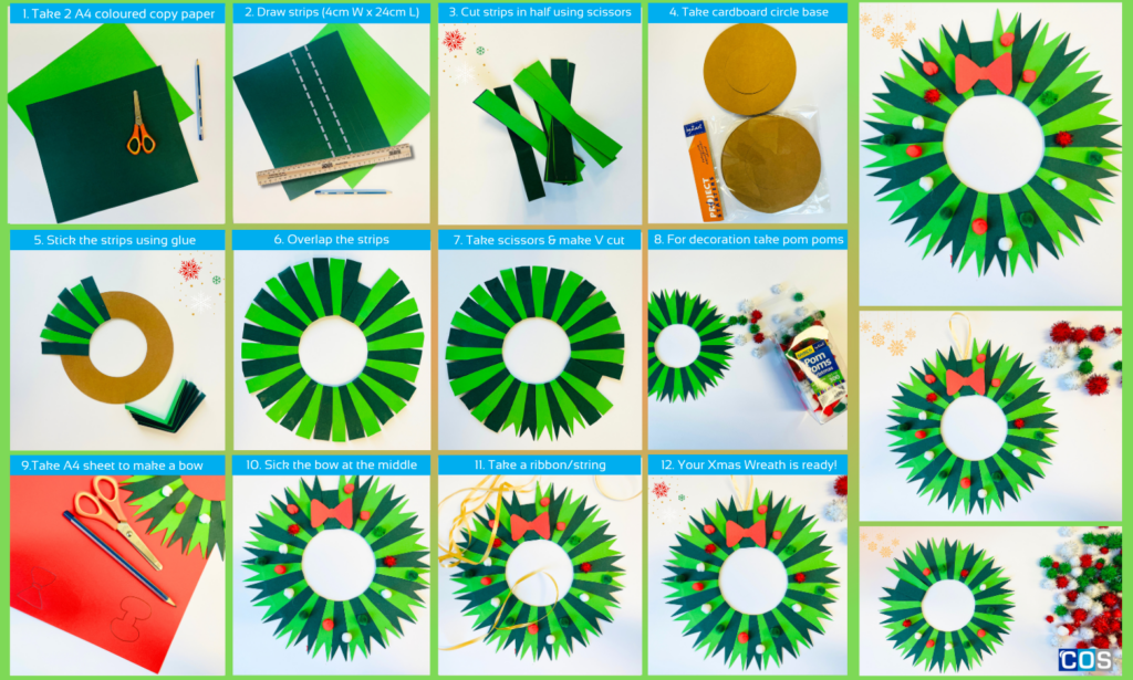 Christmas wreath DIY step by step instructions