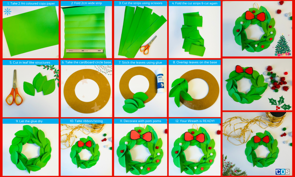 Step by step instructions on how to make Christmas wreath