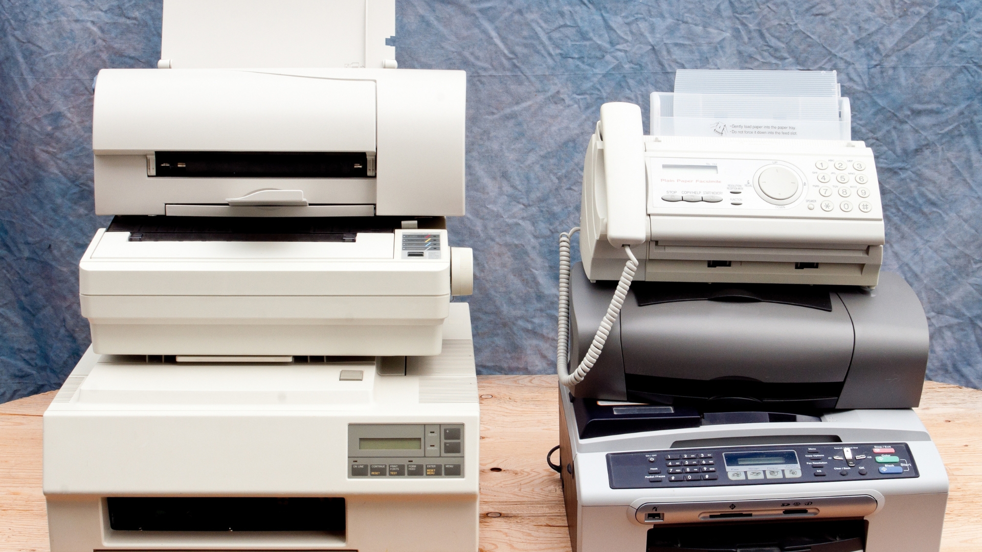 A pile of outmoded printers