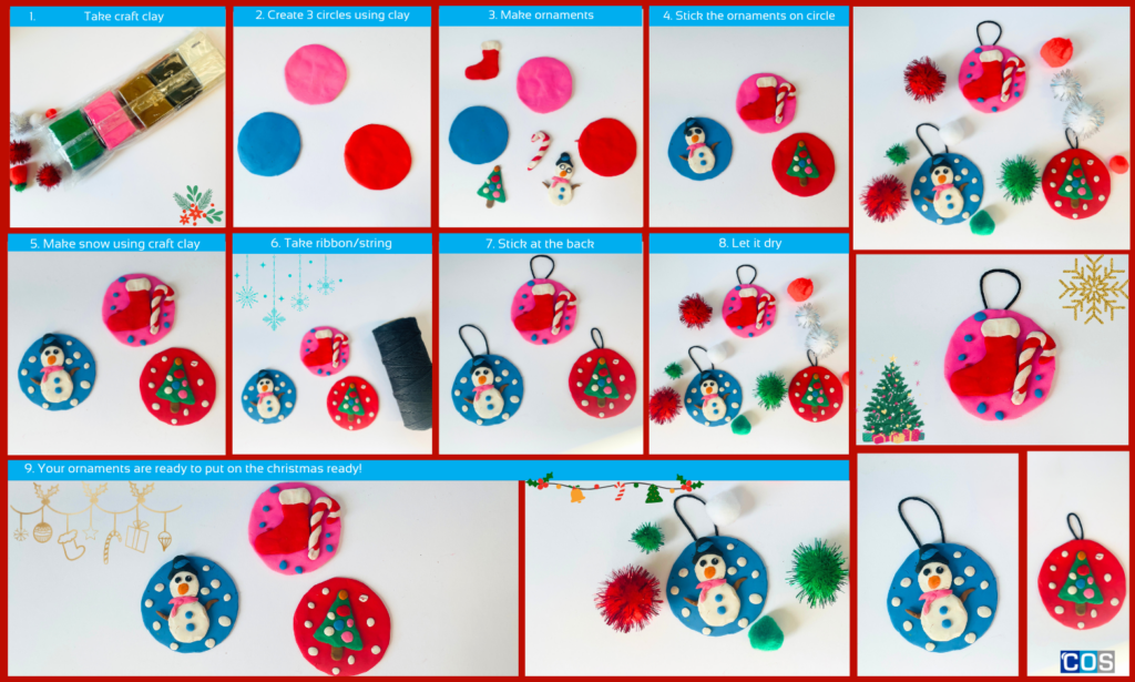 Christmas clay ornaments step by step instructions