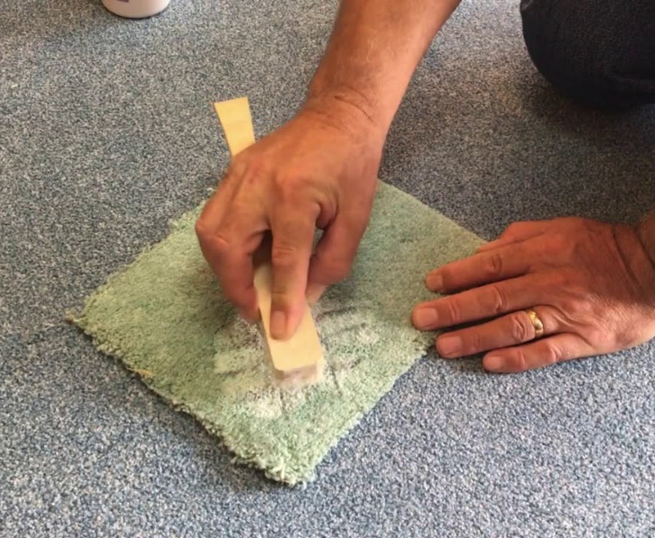 Carpet stained by the permanent marker